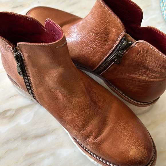 Bed Stu Women’s Tan Rustic Lydyi Vegetable Tanned Leather Ankle Boots Size 9 - Picture 7 of 16